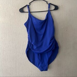 La Blanca One Piece Swimsuit Navy Blue Womens Size 16 *READ*